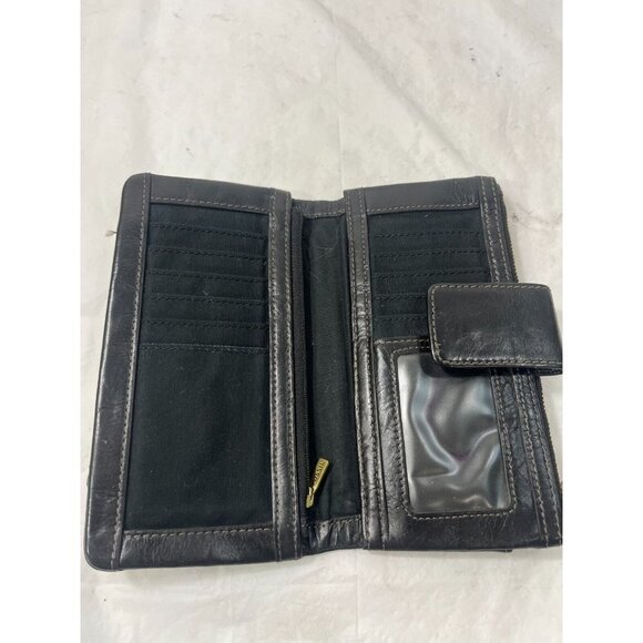 Fossil Ellis Clutch Womens Black Leather Wallet - Picture 7 of 15
